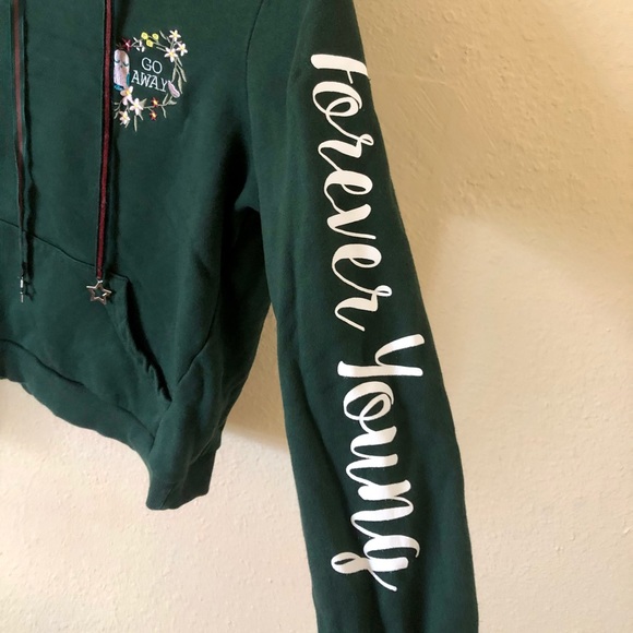 DARK GREEN GRAPHIC HOODIE - Picture 4 of 5